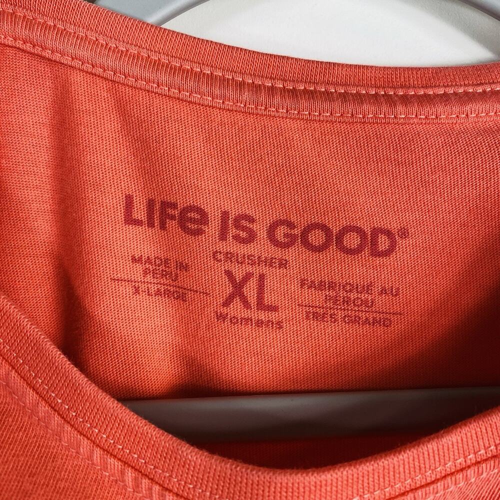 Life Is Good T-Shirt Women's XL Orange Lake Oconee Georgia Crusher Tee Top - Picture 5 of 6